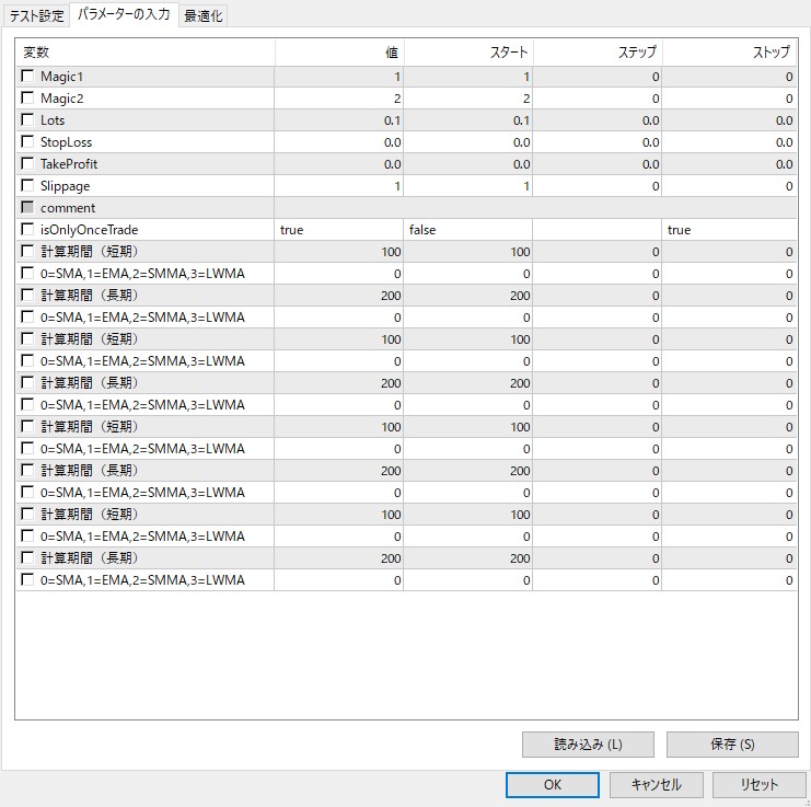 外部パラメータについて- EAつくーる : EA（自動売買） - 自動売買やシステムトレードに特化したQAサイト - GogoJungle LABO